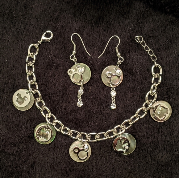 Matching Set: Mickey Charm Bracelet and Earrings - Picture 2 of 2